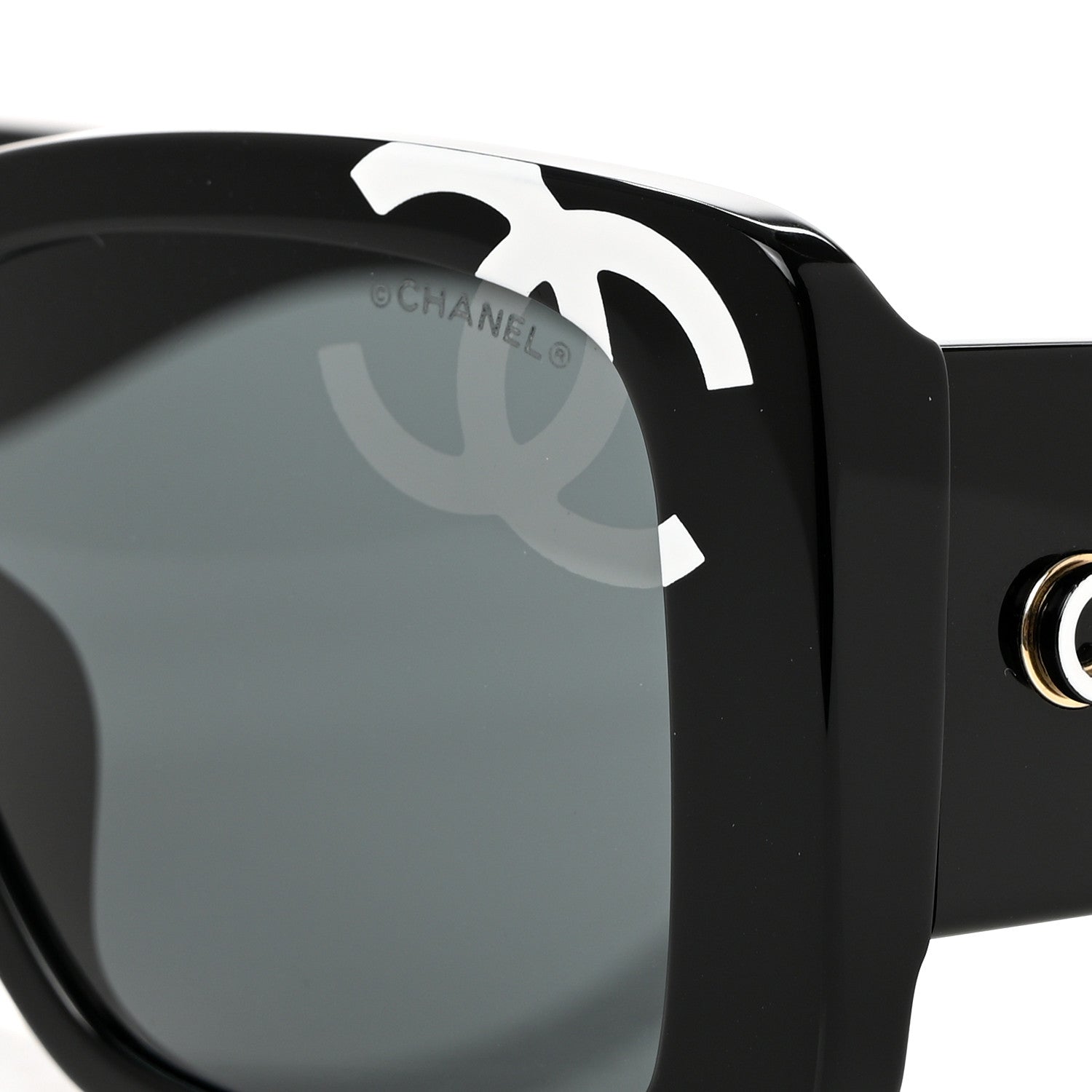 Chanel Acetate CC Logo Square Sunglasses 71472A Black 7 of 8