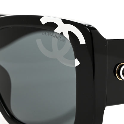 Chanel Acetate CC Logo Square Sunglasses 71472A Black 7 of 8