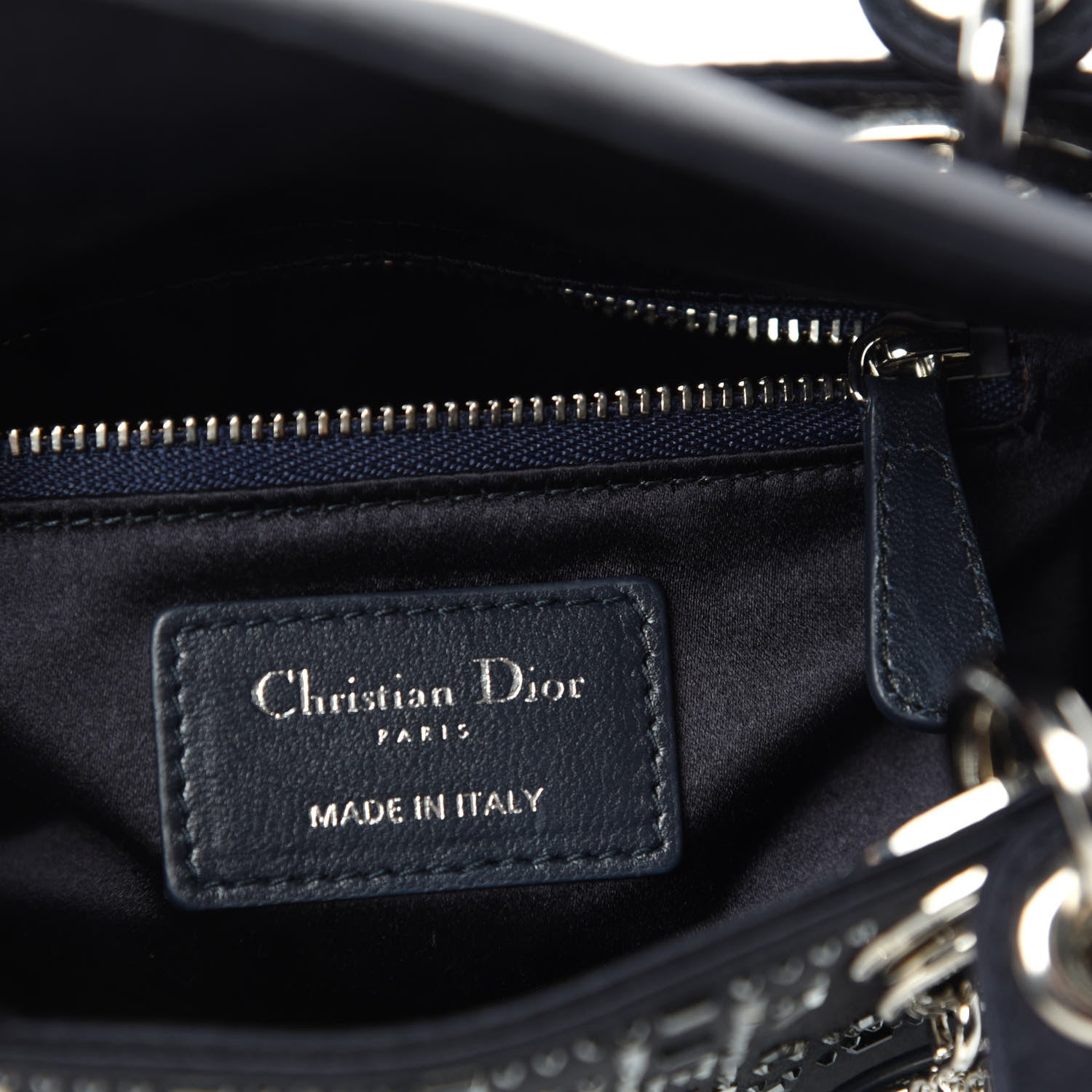 Christian Dior Satin Crystal Cannage Mini Lady Dior Black 8 of 10