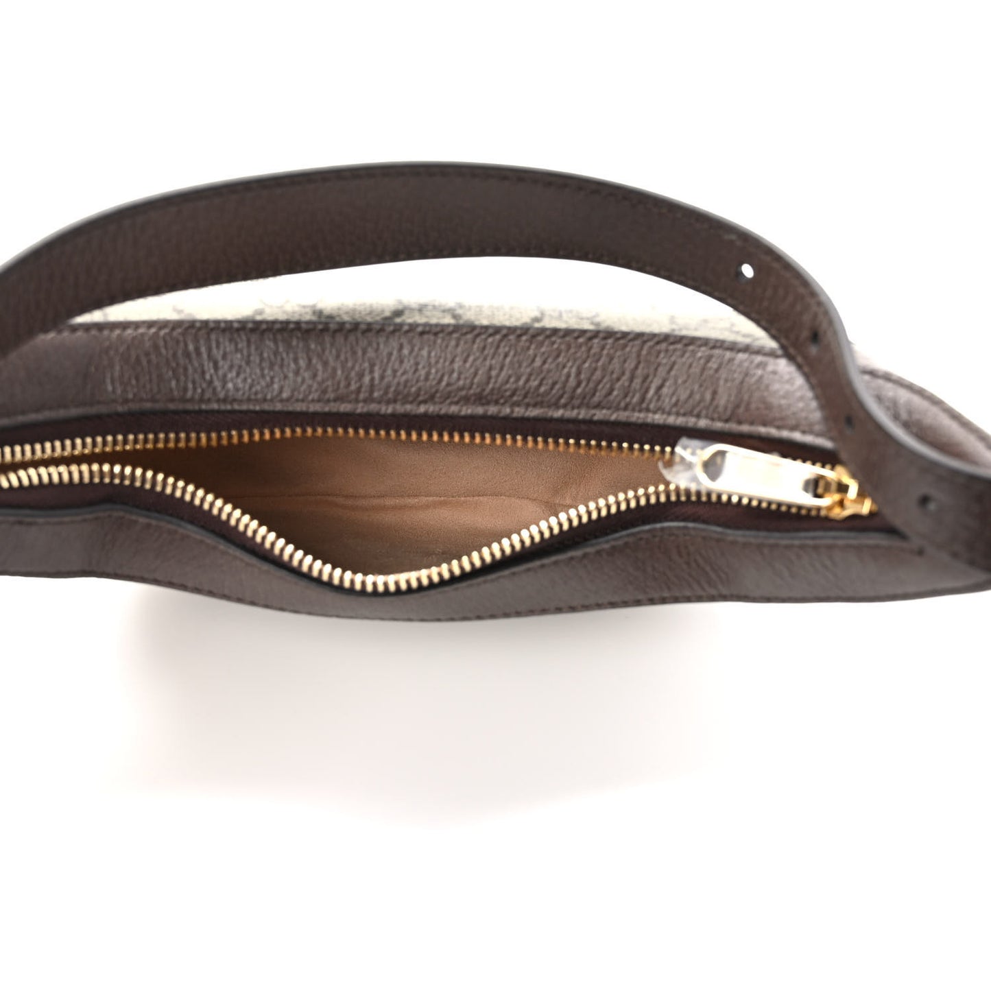GG Supreme Monogram Textured Calfskin Web Mini Ophidia Half Moon Hobo Beige Ebony New Acero