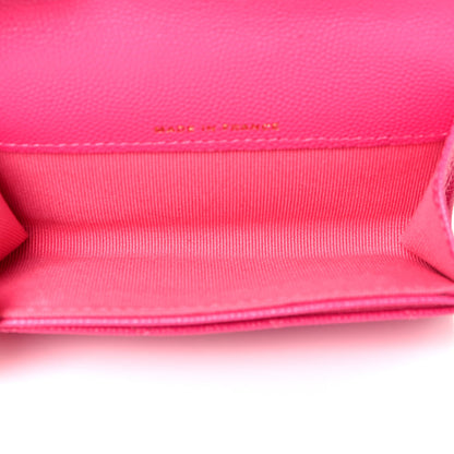 Chanel Caviar Quilted Flap Card Holder Wallet Dark Pink 5 of 10