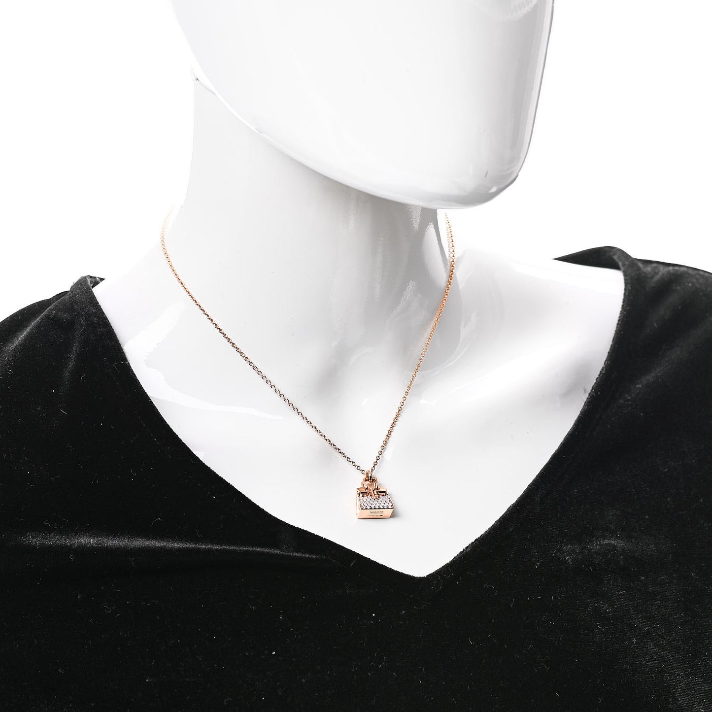 18K Rose Gold Diamond Birkin Amulettes Pendant Necklace