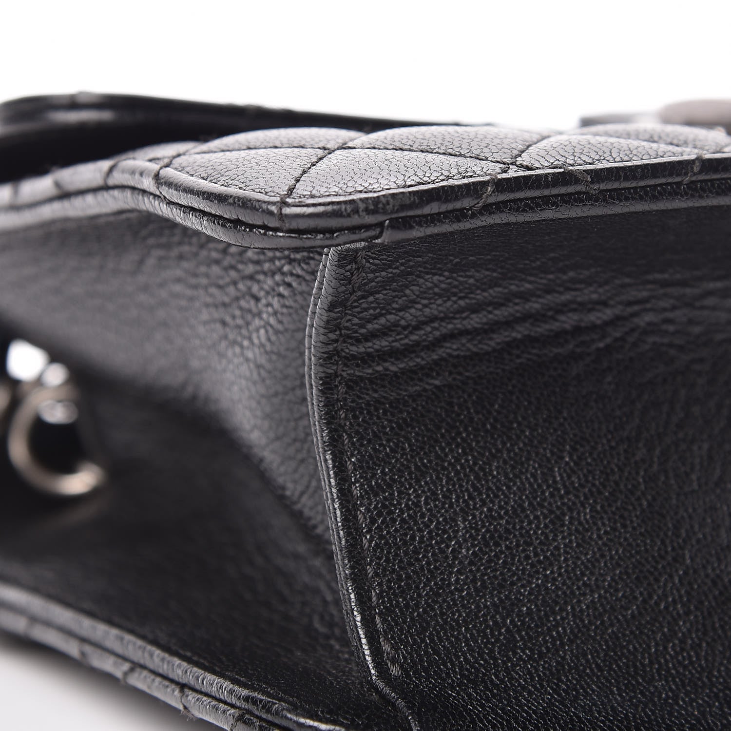 Chanel Goatskin Quilted Small CC University Top Handle Flap Black 11 of 11