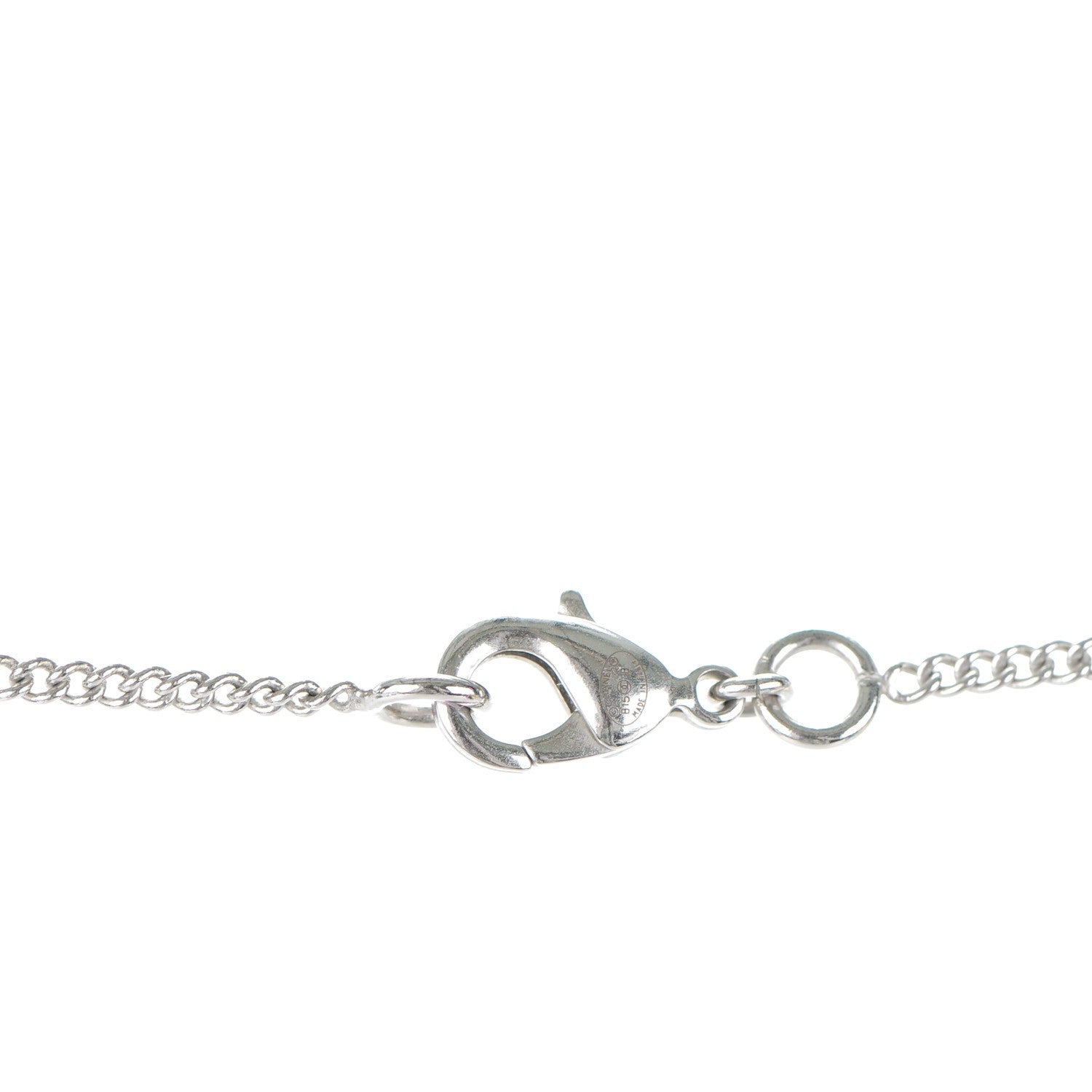 Chanel Resin CC Camellia Pendant Necklace Silver 4 of 4