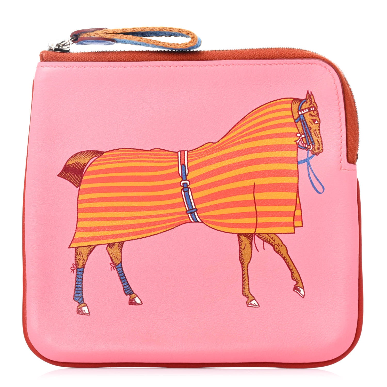 Hermes Swift Couverture Nouvelle Carre Pocket Pouch Rose D'Ete Ambre 1 of 4