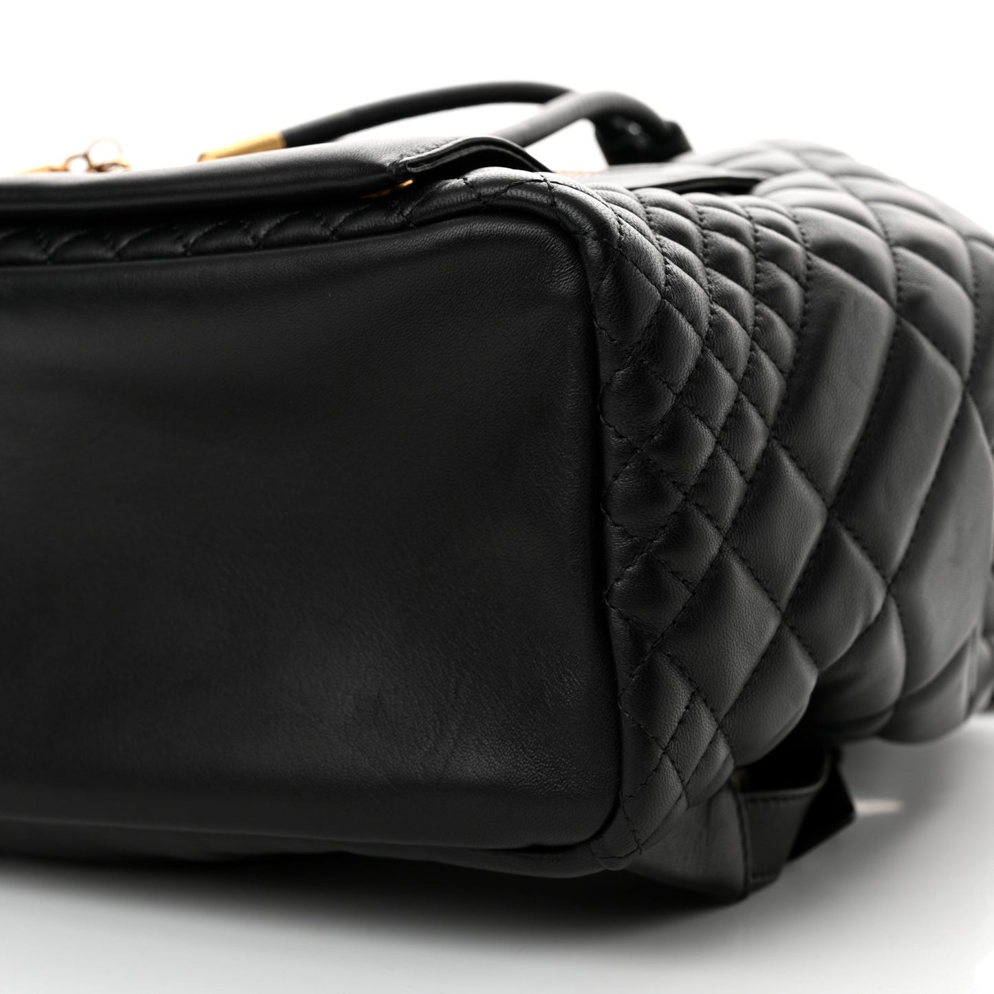 Calfskin Quilted Medusa Tribute Drawstring Backpack Black