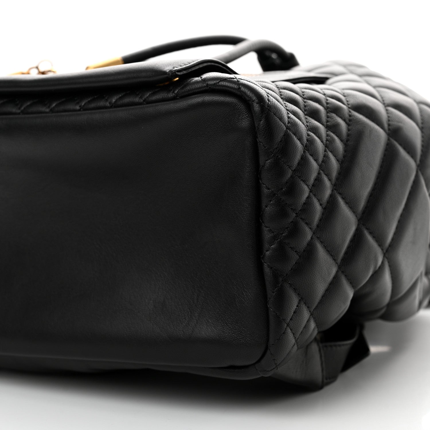 Versace Calfskin Quilted Medusa Tribute Drawstring Backpack Black 9 of 10