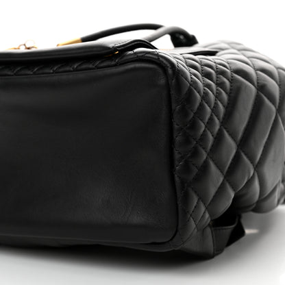 Versace Calfskin Quilted Medusa Tribute Drawstring Backpack Black 9 of 10