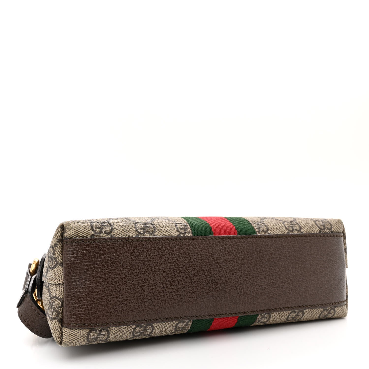 Gucci GG Supreme Monogram Textured Dollar Calfskin Web Small Ophidia Dome Shoulder Bag Beige Ebony New Acero 4 of 13