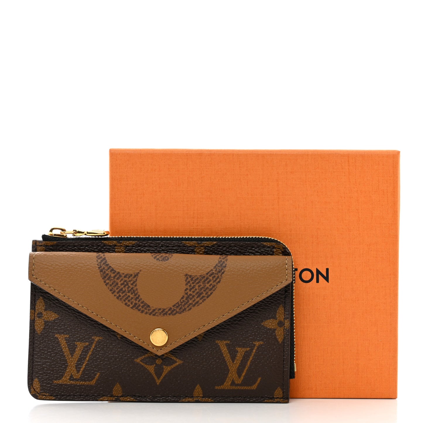 Reverse Monogram Recto Verso Card Holder Brown