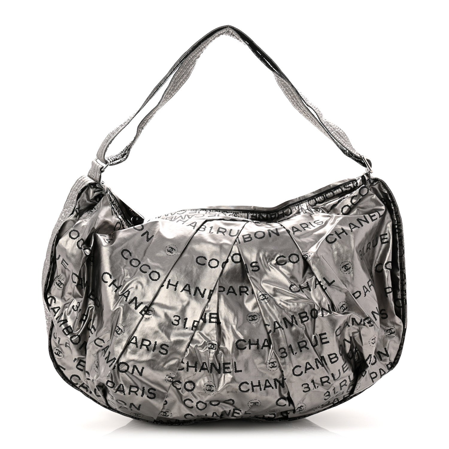 Chanel Metallic Coated Canvas Unlimited Ligne Shoulder Bag Silver 1 of 10