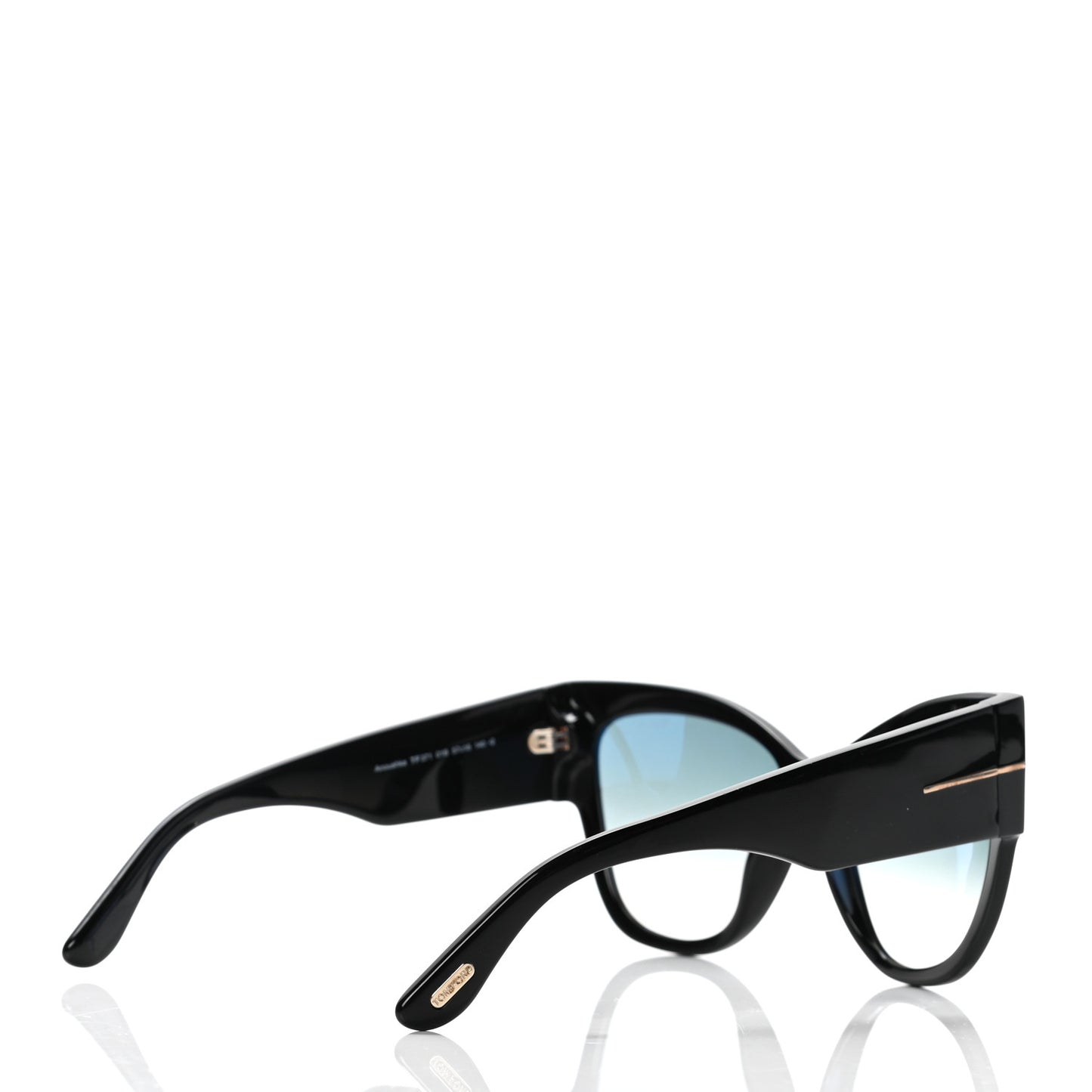 Acetate Anoushka Cat Eye Sunglasses TF371 Black