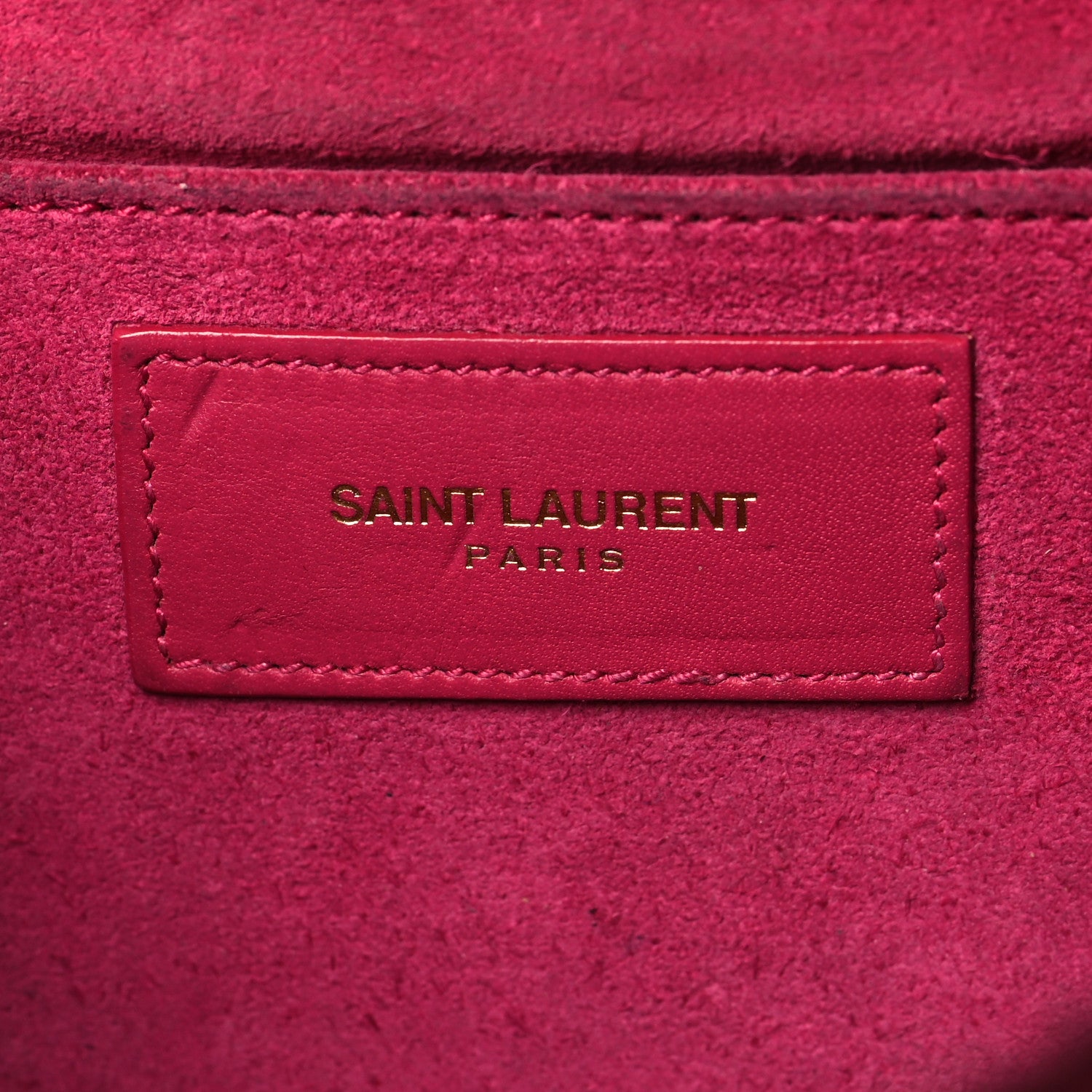 Saint Laurent Calfskin Classic Y Ligne Clutch Fuchsia 6 of 12