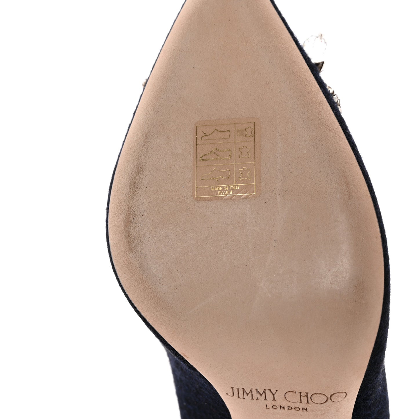 Crystal Embellished Romy 100 Flannel Pumps 38.5 Navy