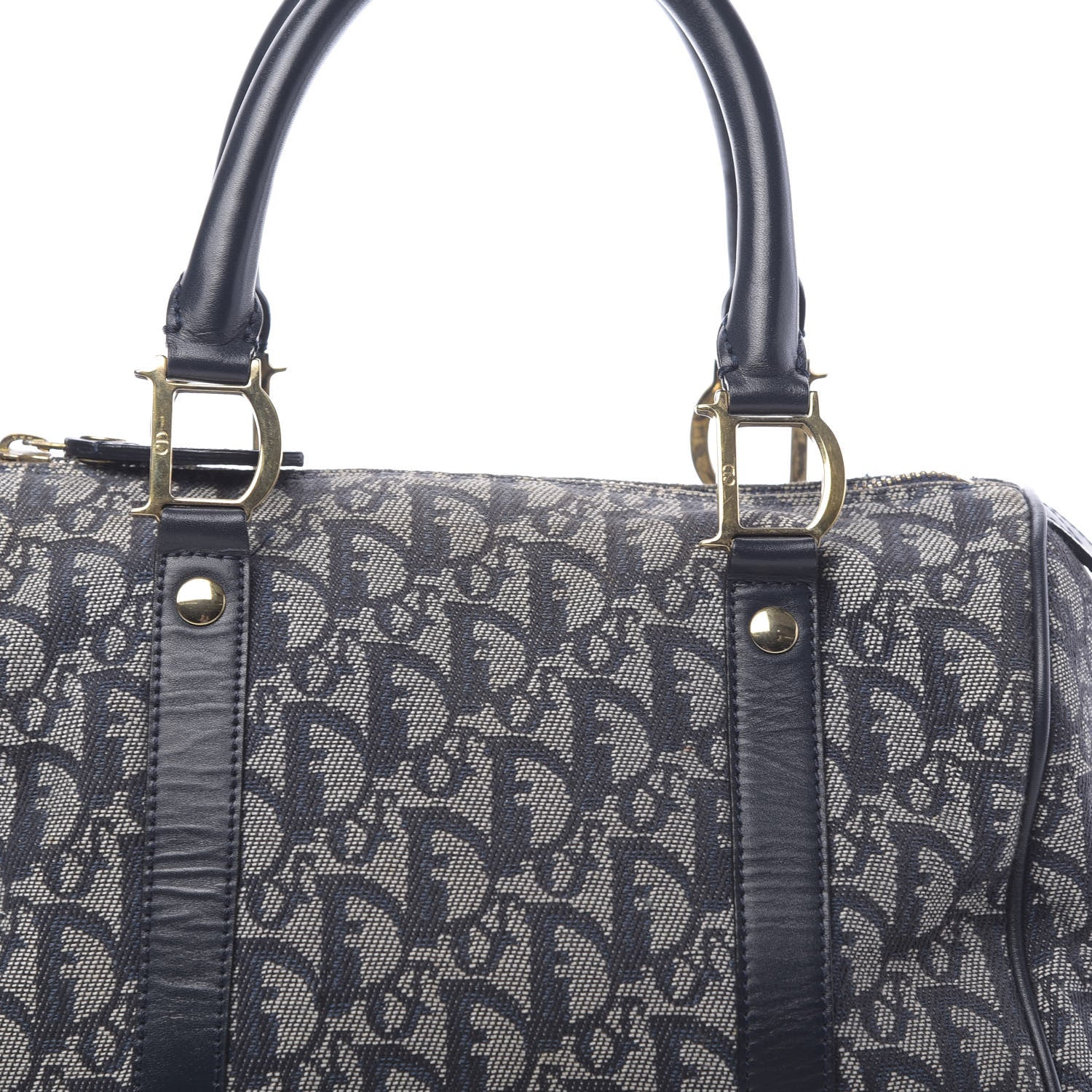 Christian Dior Denim Monogram Boston Navy 8 of 13