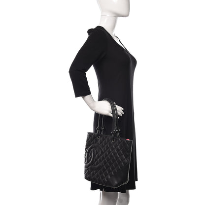 Chanel Calfskin Quilted Medium Cambon Tote Black 2 of 14