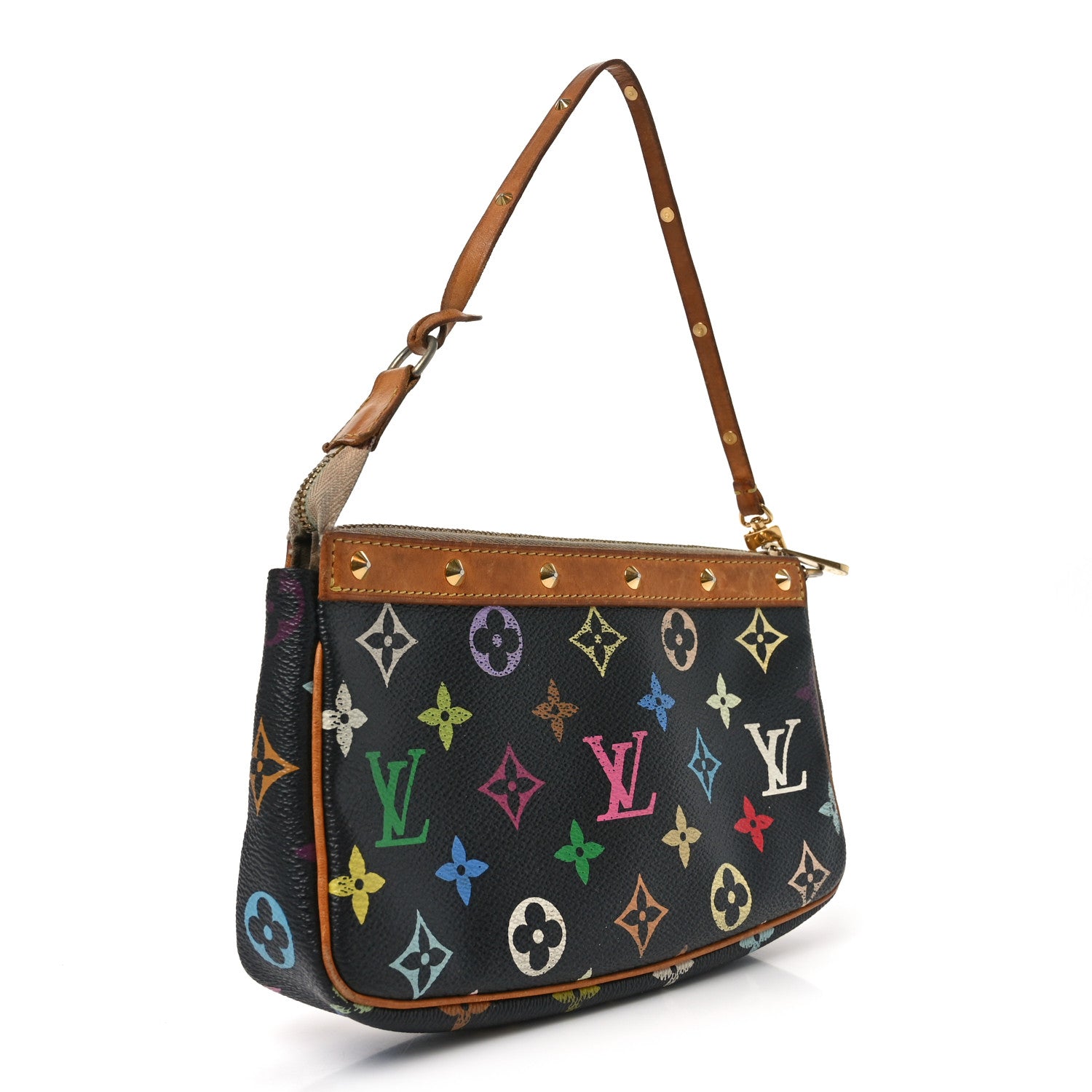 Louis Vuitton Monogram Multicolor Pochette Accessories Black 3 of 10