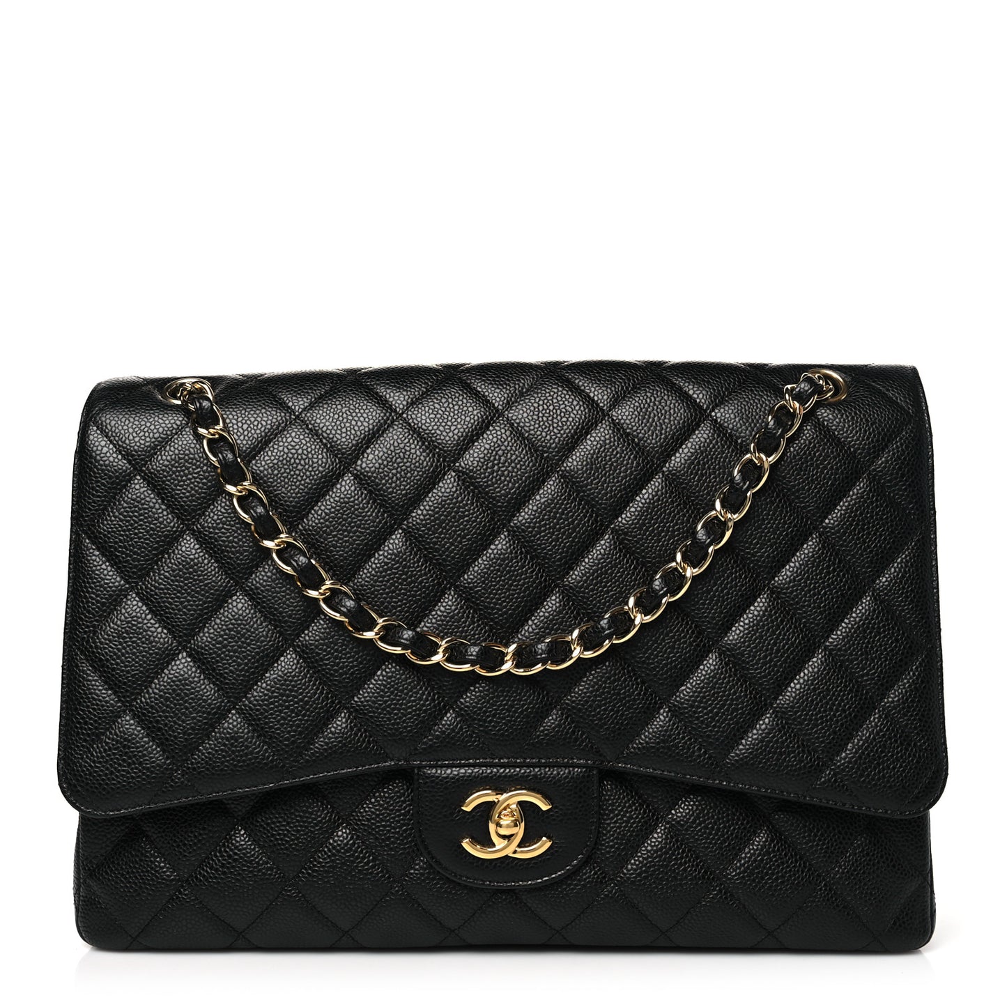 Caviar Maxi Single Flap Black