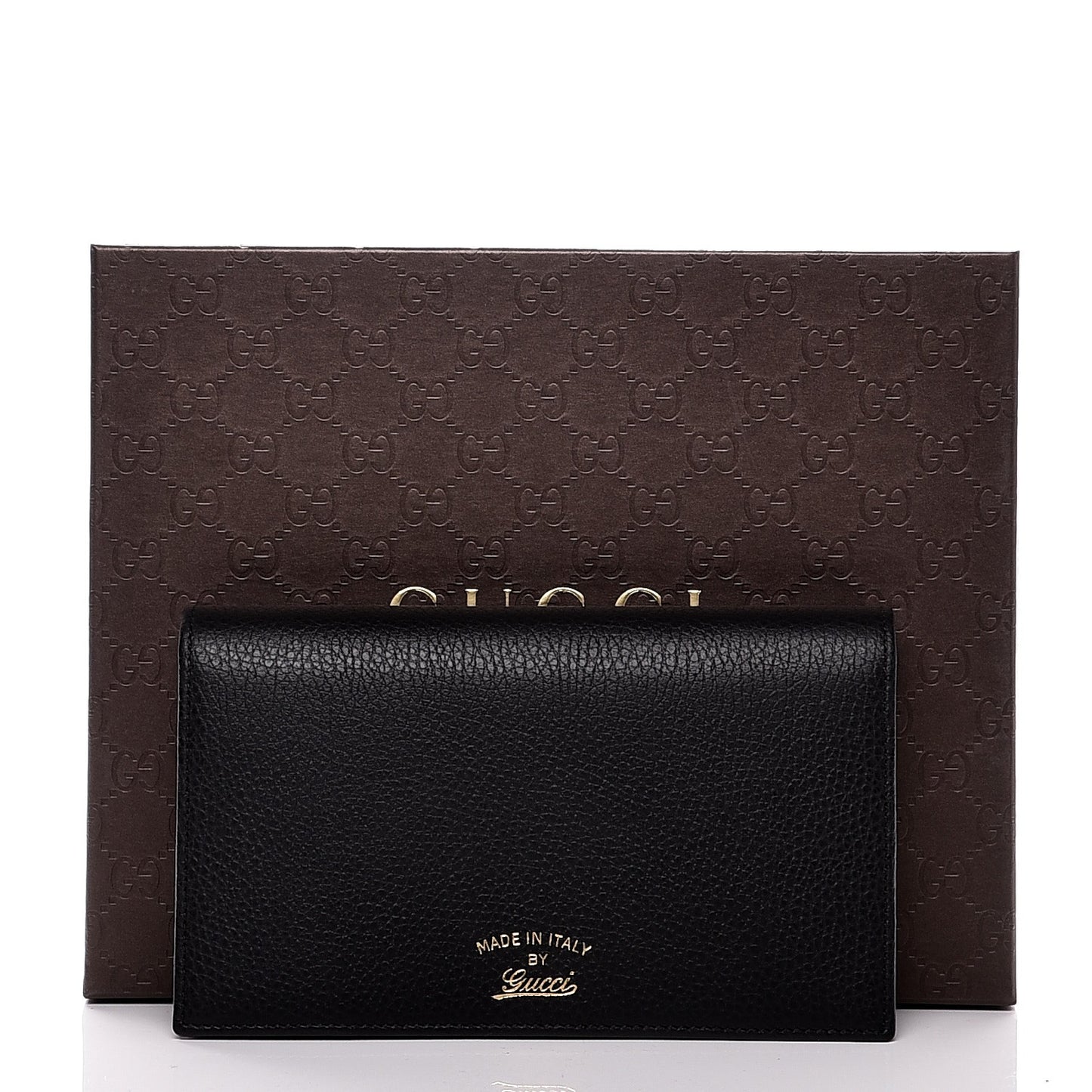 Dollar Calfskin Mini Swing Wallet Bag Black