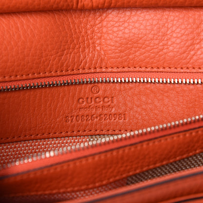 Gucci Cellarius Calfskin Medium Bamboo Daily Flap Shoulder Bag New Dark Orange 6 of 10