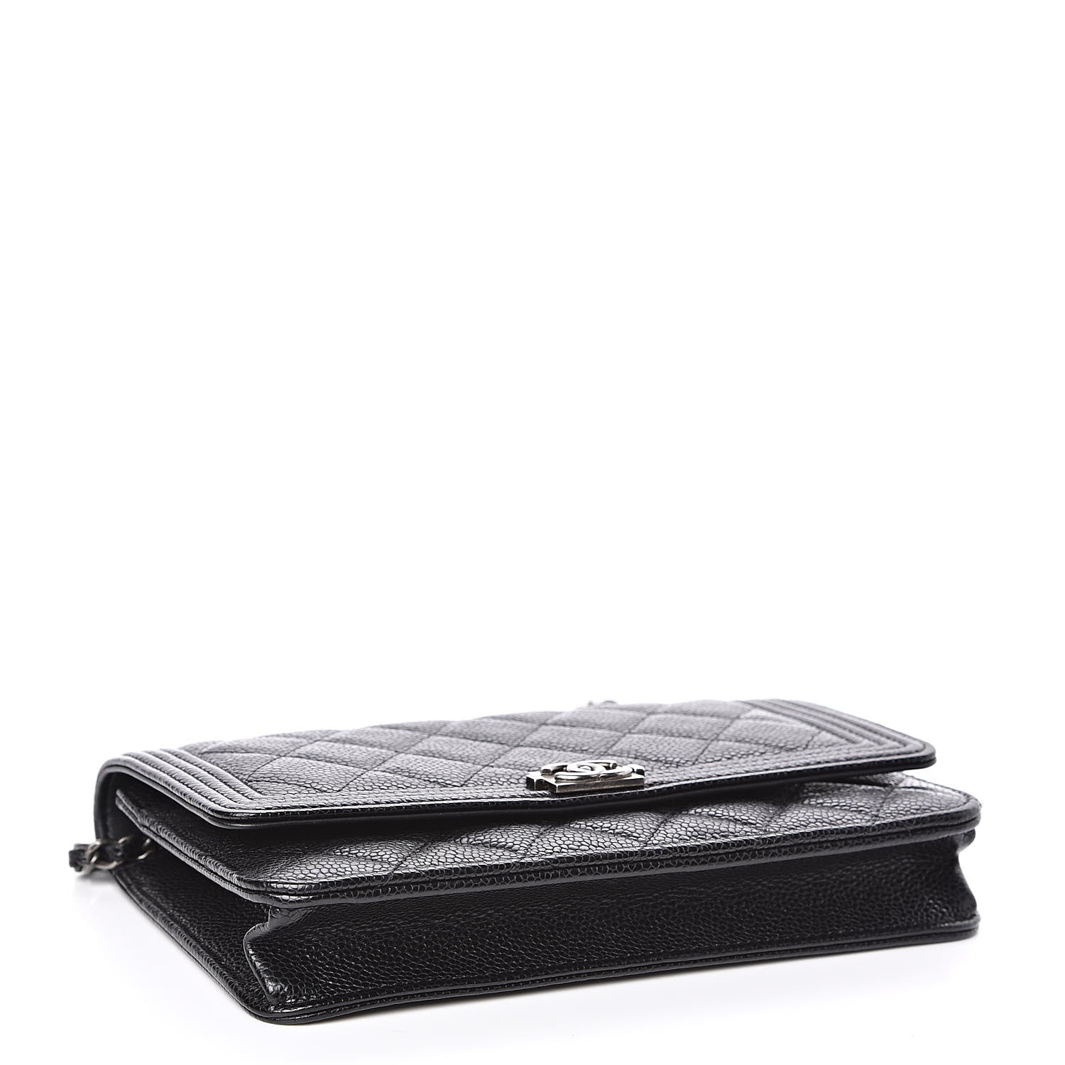 Chanel Caviar Quilted Boy Wallet On Chain WOC Black 4 of 13