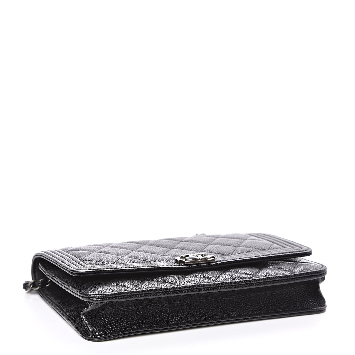Caviar Quilted Boy Wallet On Chain WOC Black