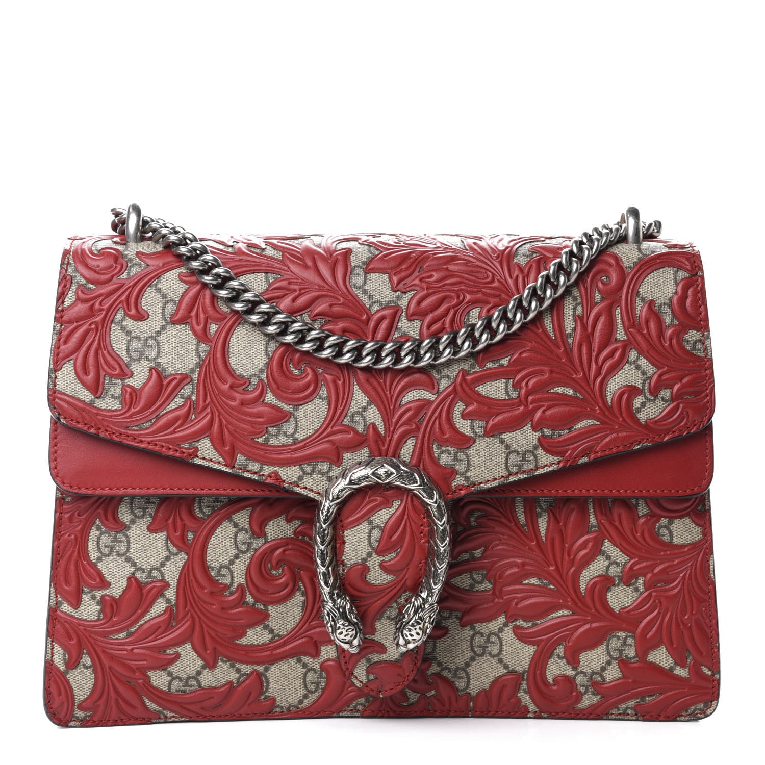 Gucci GG Supreme Monogram Arabesque Medium Dionysus Shoulder Bag Hibiscus Red 1 of 14