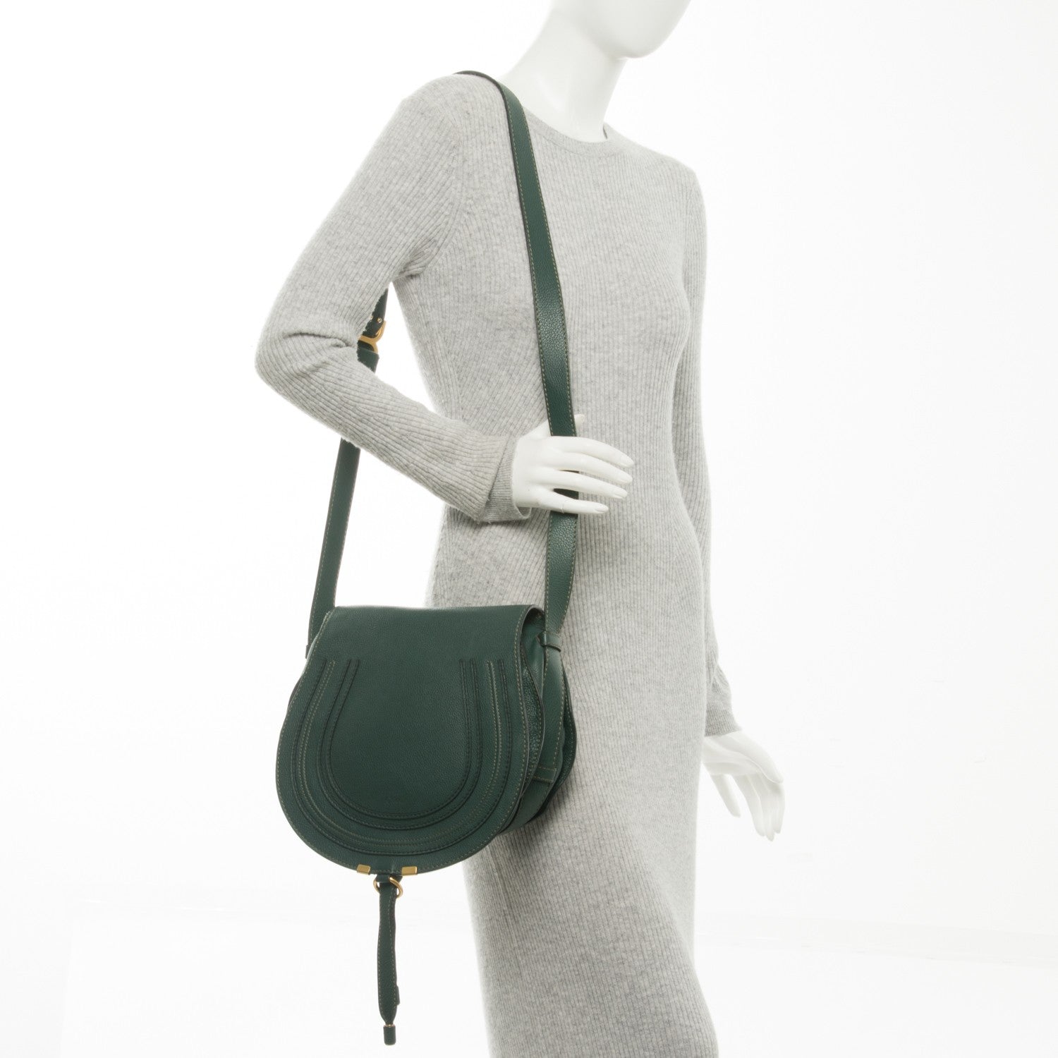 Chloe Calfskin Medium Marcie Round Crossbody Bag Epicea 2 of 9
