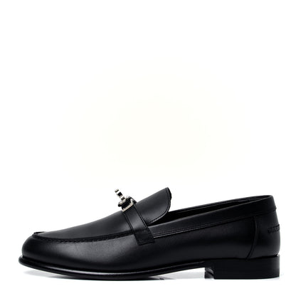 Hermes Calfskin Womens Destin Loafer 38 Black 1 of 10