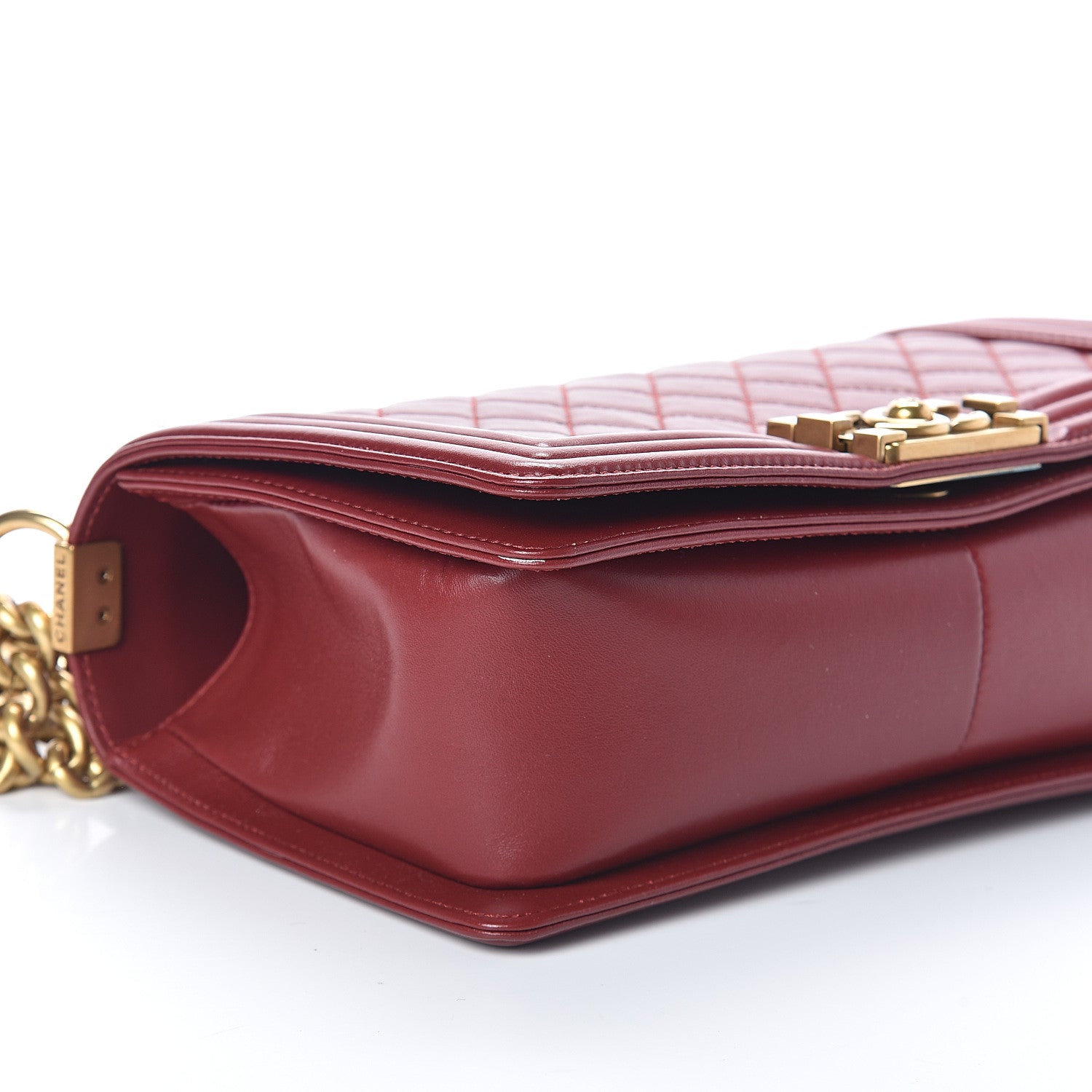 Chanel Lambskin Quilted Medium Boy Flap Dark Red 7 of 9