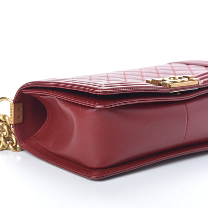 Chanel Lambskin Quilted Medium Boy Flap Dark Red 7 of 9