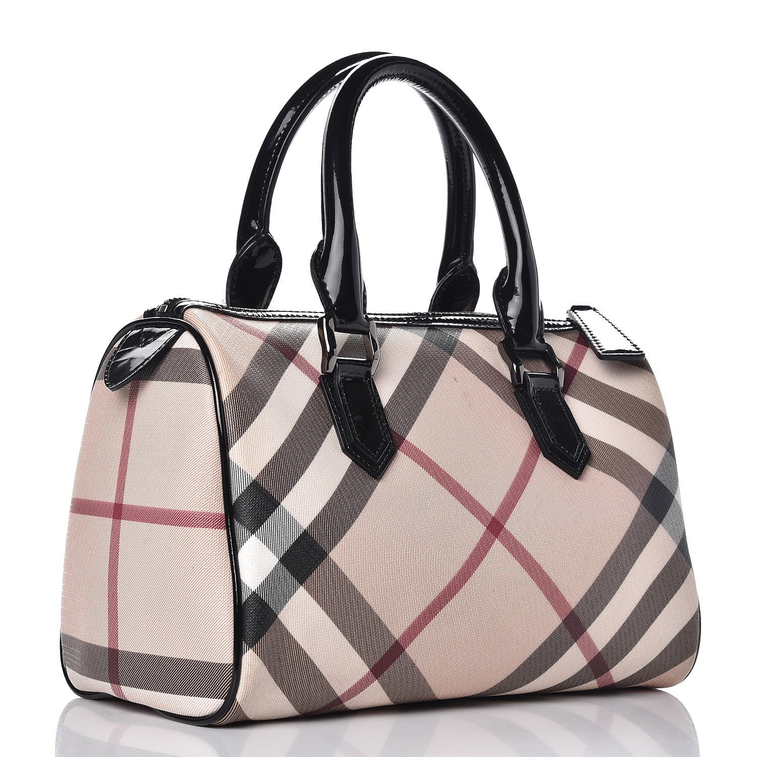 Burberry Supernova Check Patent Small Chester Bowling Bag 3 of 12