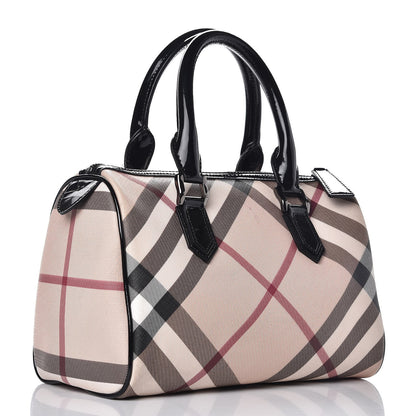Burberry Supernova Check Patent Small Chester Bowling Bag 3 of 12