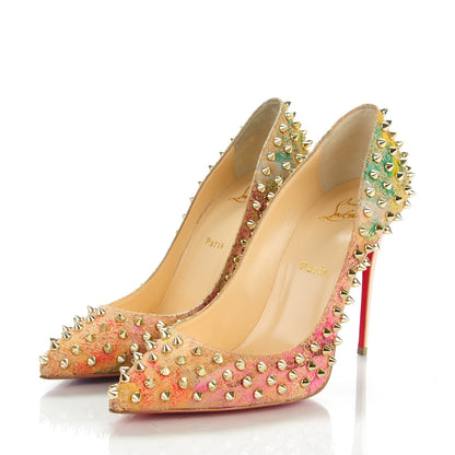 Christian Louboutin Cork Patent Bloom Print Follies Spikes 100 Pumps 39.5 Version Multicolor 3 of 8