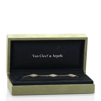 Van Cleef & Arpels 18K Yellow Gold Mother of Pearl 5 Motifs Vintage Alhambra Bracelet 4 of 4