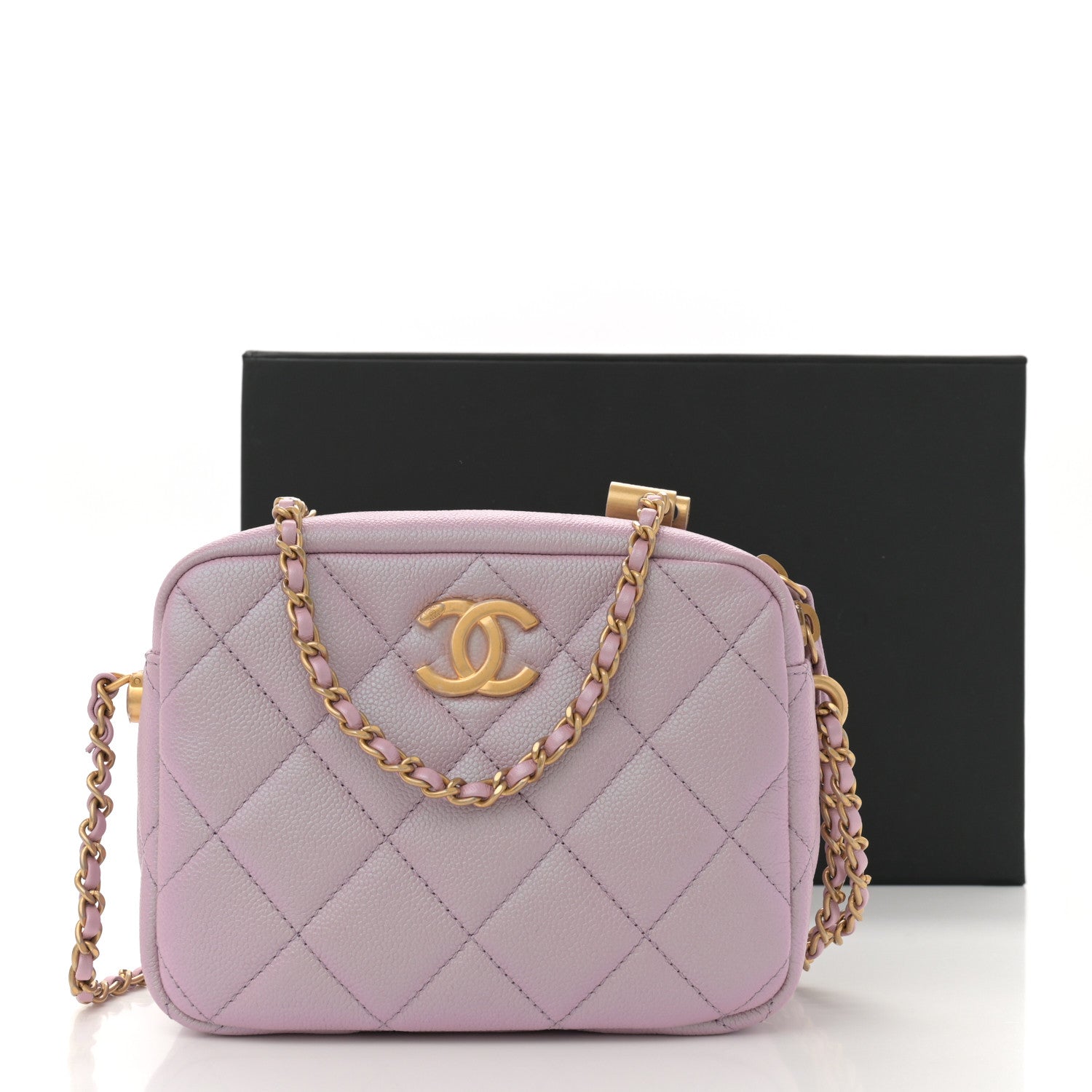 Chanel Iridescent Caviar Quilted Mini My Perfect Camera Case Pink 11 of 11