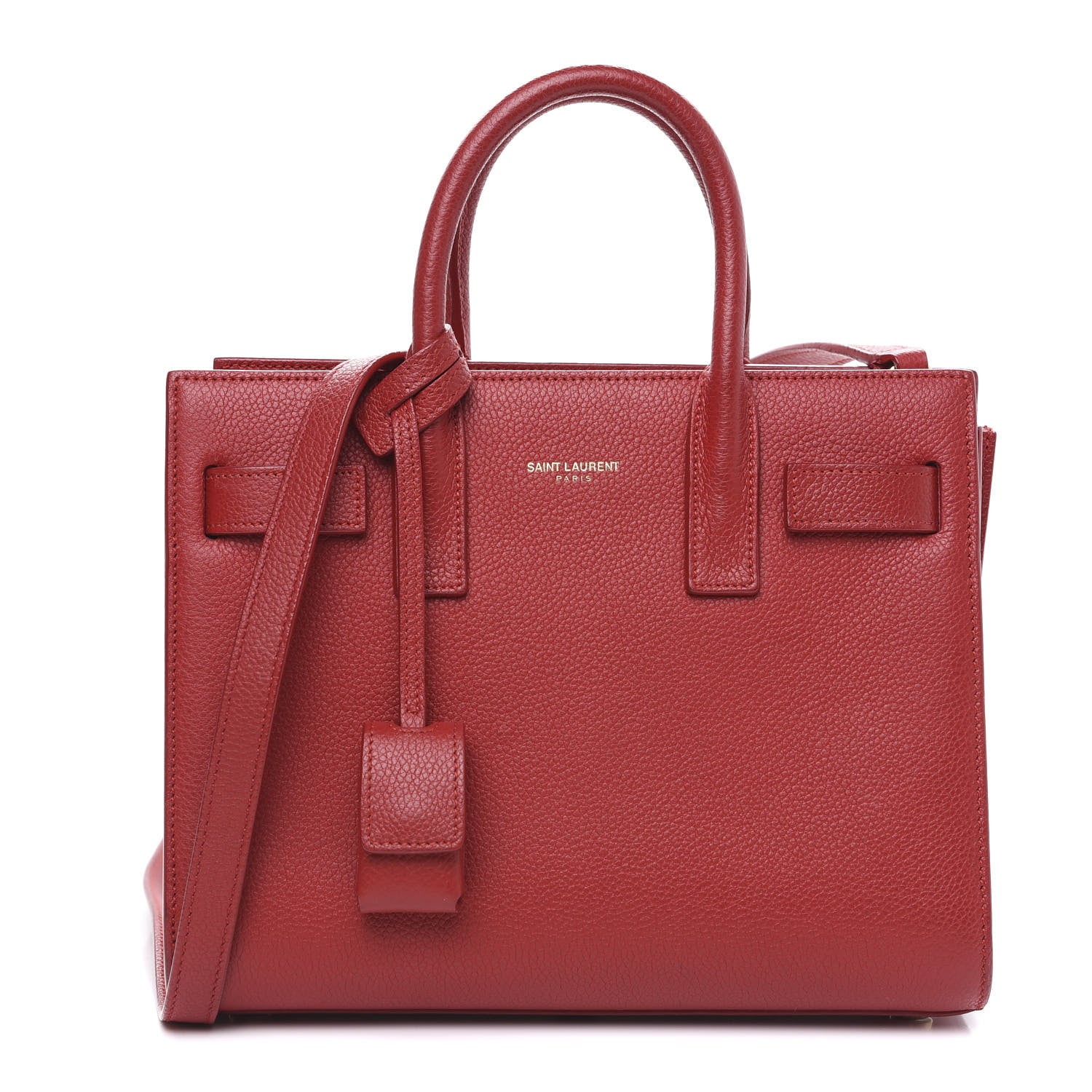 Saint Laurent Grained Calfskin Nano Sac De Jour Lipstick Red 1 of 12