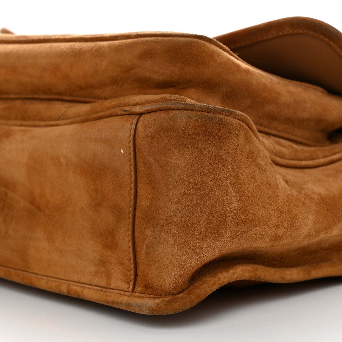 Suede Monogram Medium Niki Chain Satchel Cinnamon
