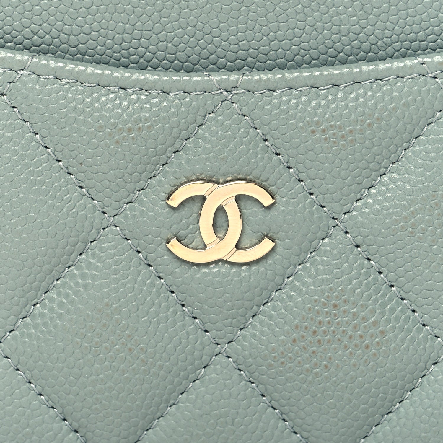 Chanel Caviar Quilted Card Holder Light Blue 9 of 9