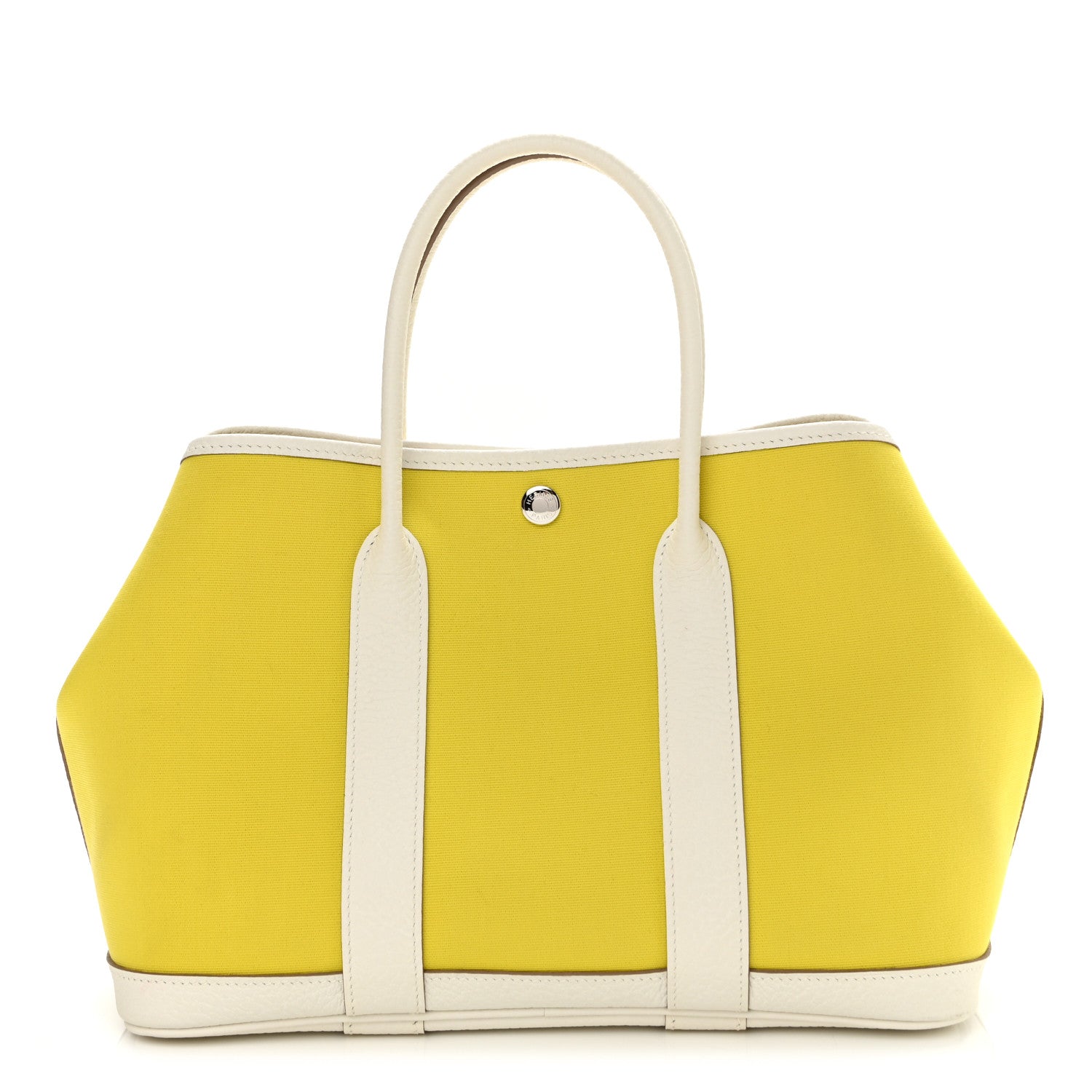 Hermes Toile Officier Vache Country Garden Party 30 TPM Lime White 2 of 22