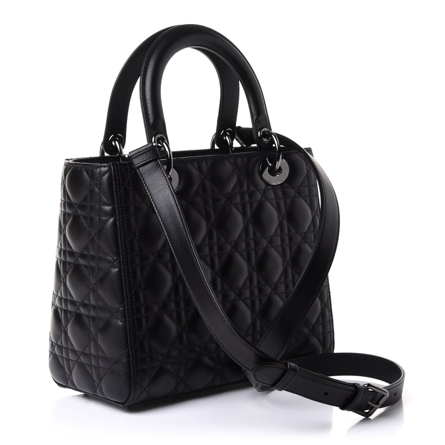 Lambskin Cannage Medium Lady Dior Black