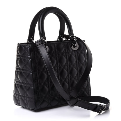 Christian Dior Lambskin Cannage Medium Lady Dior Black 3 of 10