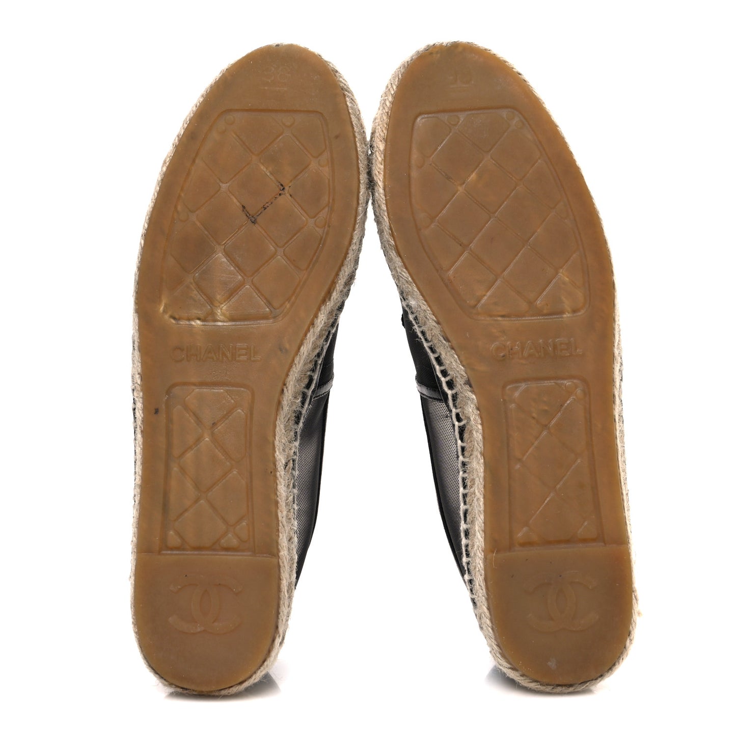 Mesh Grosgrain CC Espadrilles 38 Black