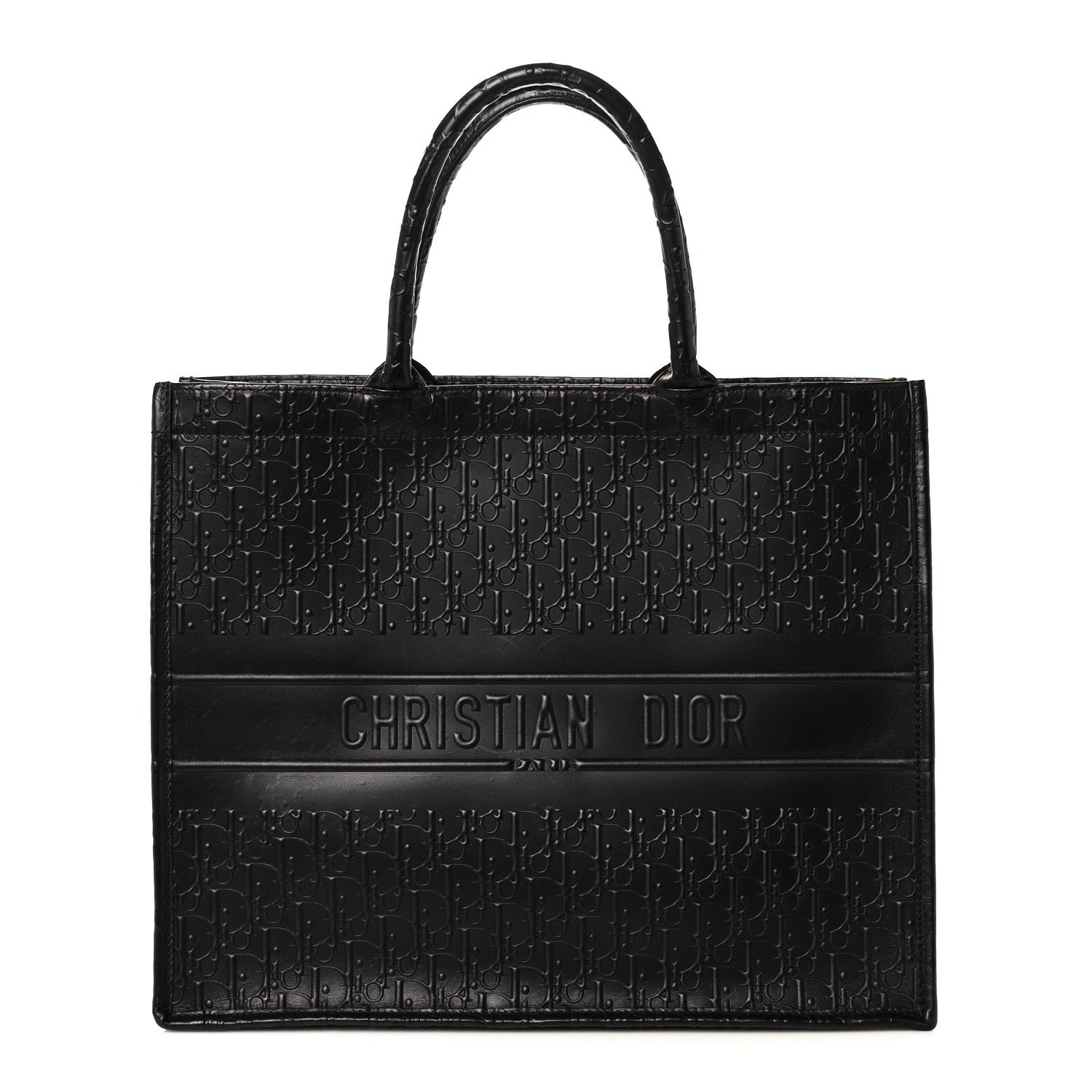 Christian Dior Oblique Calfskin Embossed Large Book Tote Black 1 of 14