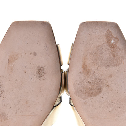 Saint Laurent Metallic Calfskin Nu Pied 05 Slide Sandals 35 Platino 7 of 9