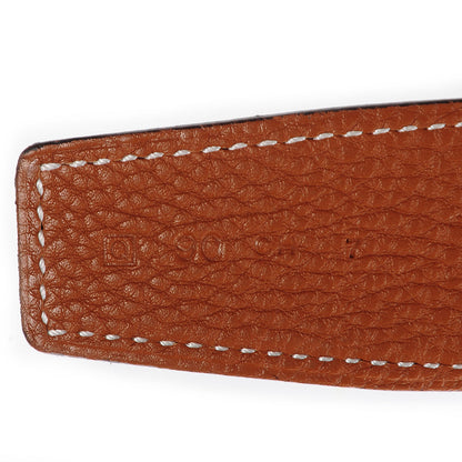 Hermes Togo Box Reversible 32mm Belt Strap 90 Gold Noir 4 of 5