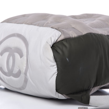 Chanel Nylon Embossed Small Doudoune Backpack Black Grey White 7 of 9