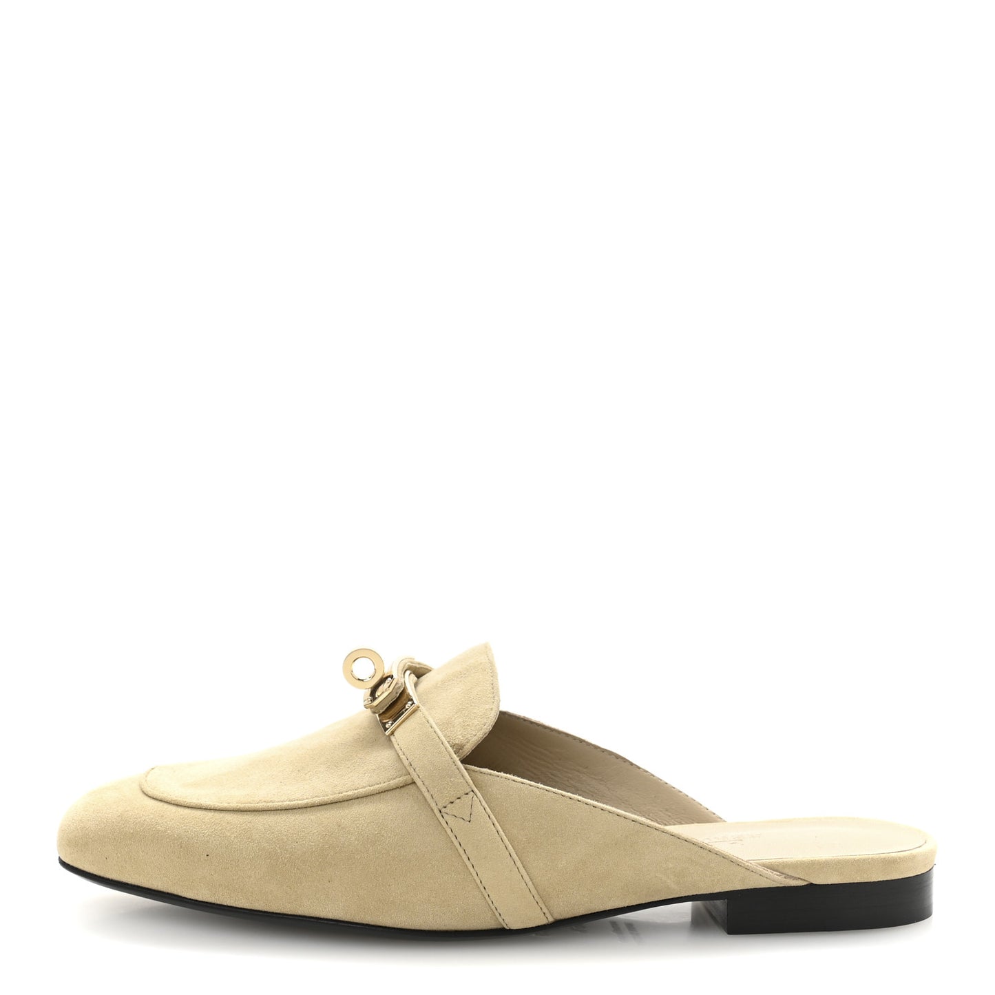 Suede Goatskin Oz Mules 36.5 Beige Lin