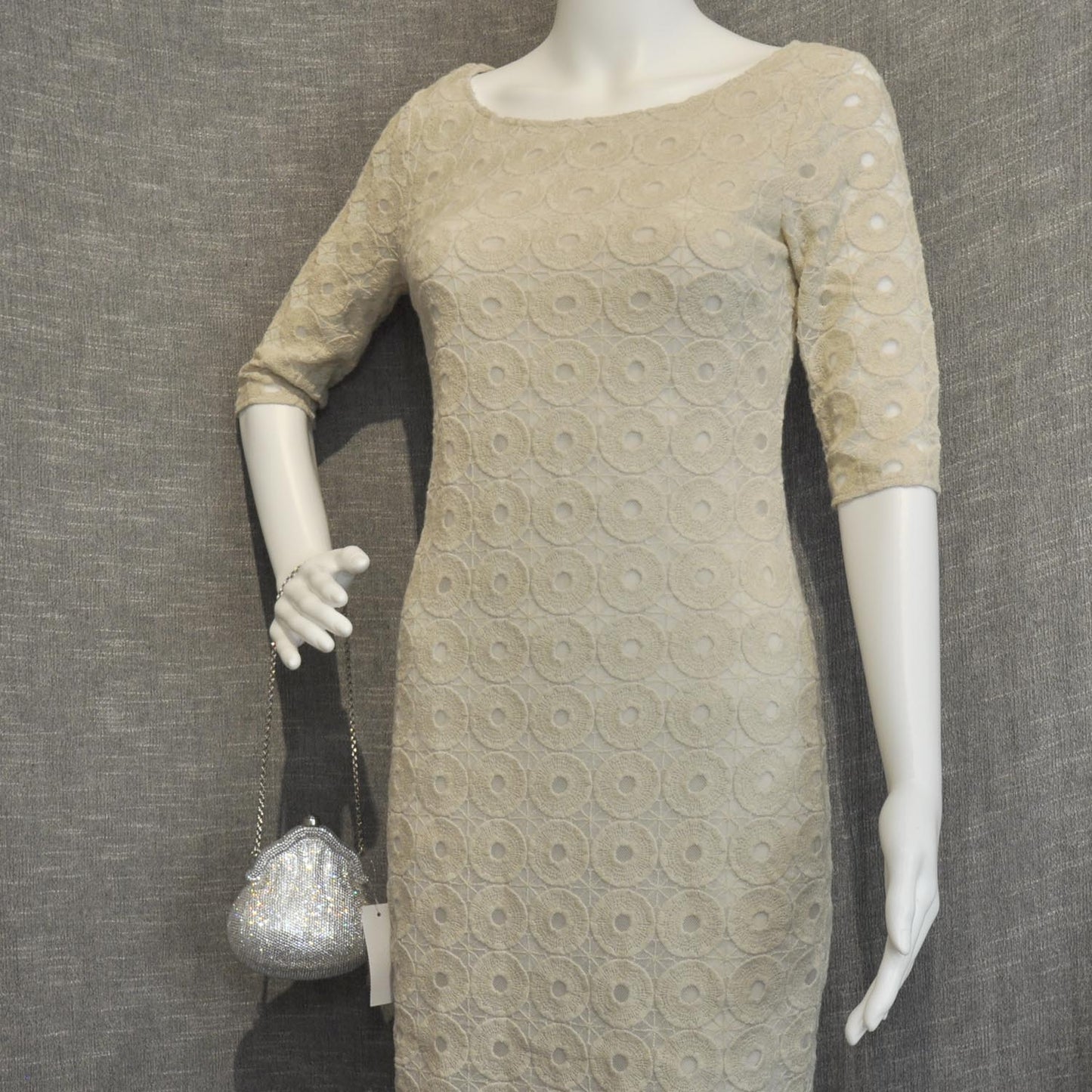 Swarovski Crystal Chatelaine Minaudiere Evening Bag Silver