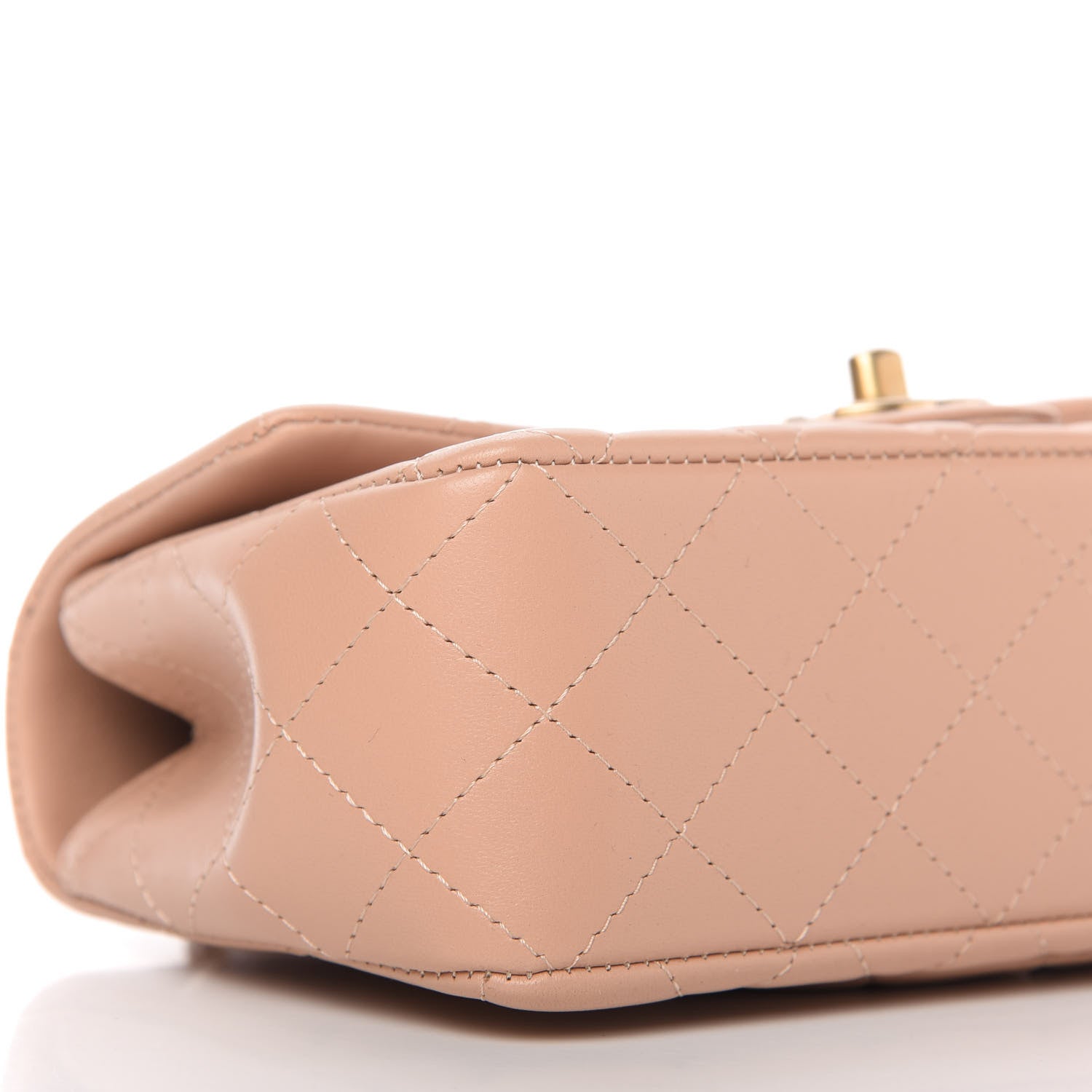 Chanel Lambskin Quilted Mini Top Handle Rectangular Flap Beige 6 of 11